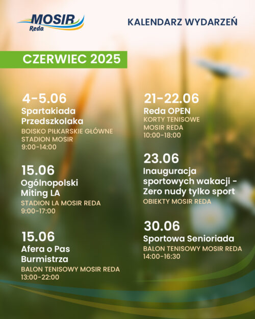 Czerwiec pełen sportowych emocji z MOSiR Reda