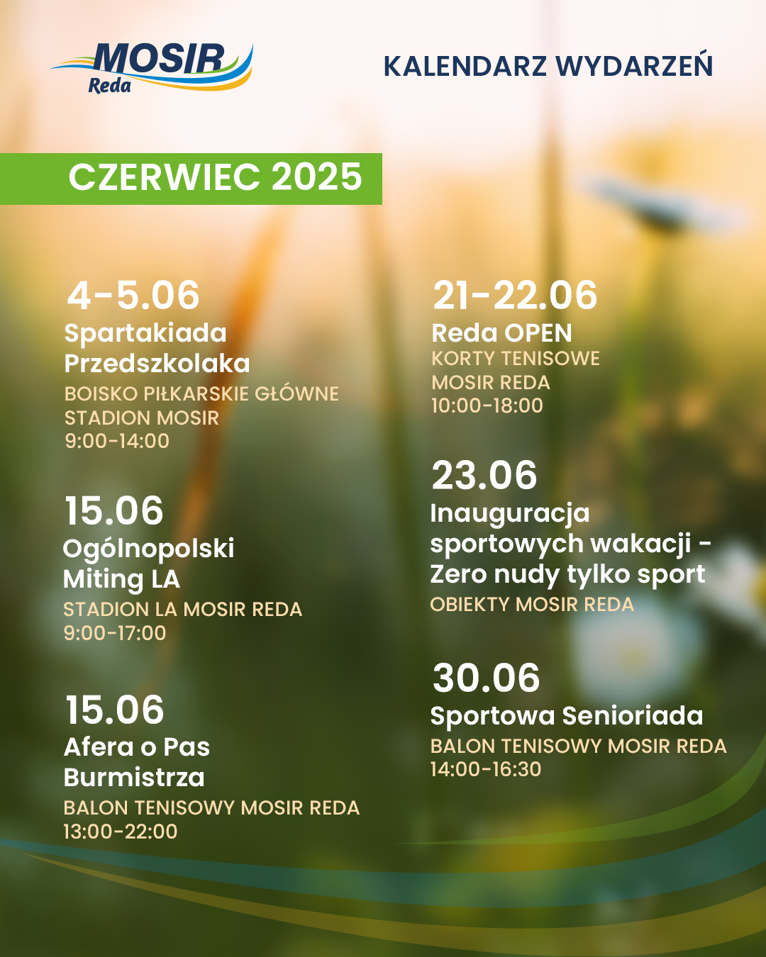 Czerwiec pełen sportowych emocji z MOSiR Reda
