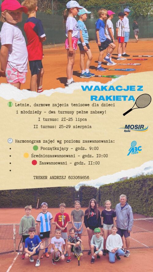 Letnie, darmowe zajęcia tenisowe w Redzie