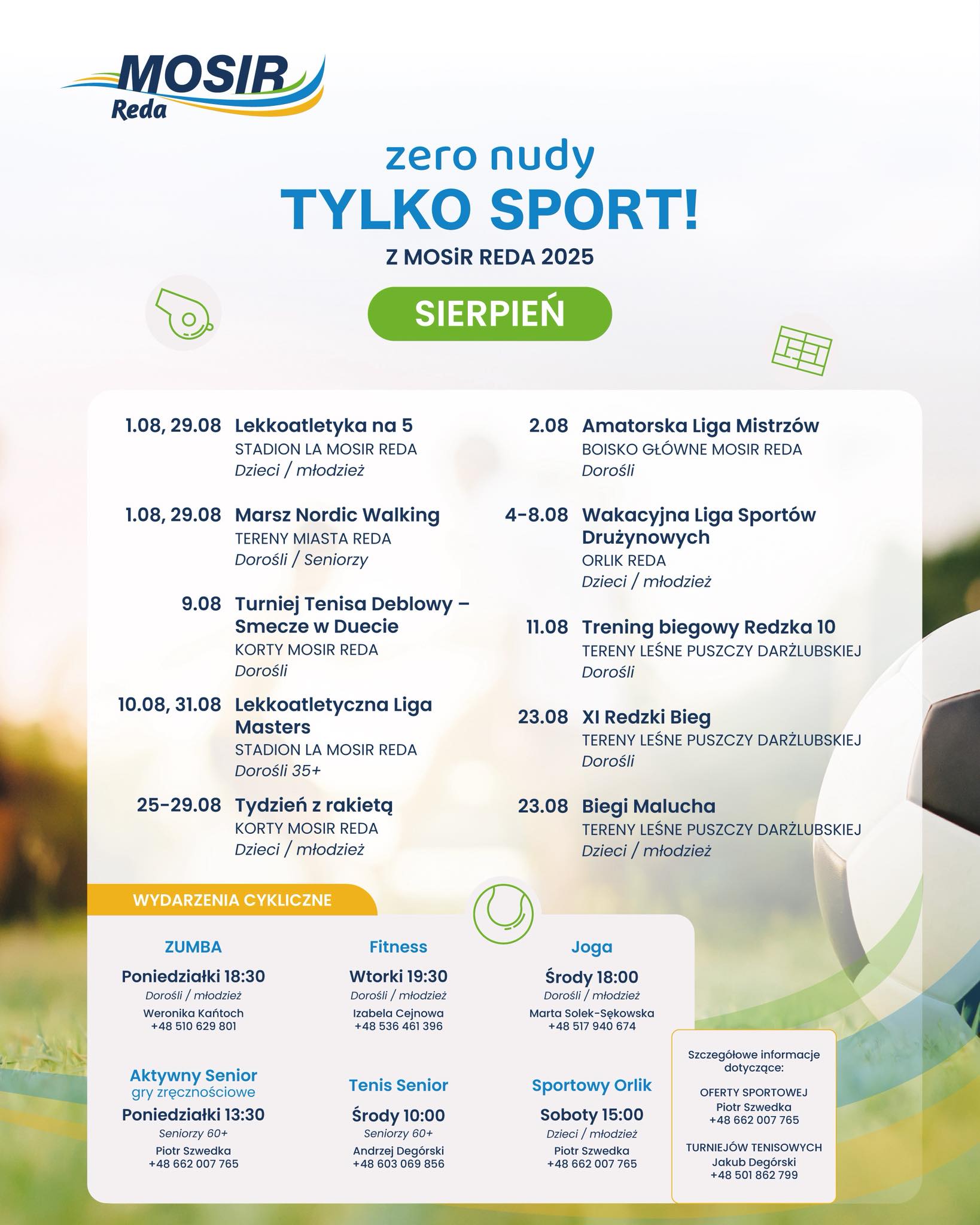 Sierpień pełen sportowych emocji z MOSiR Reda! 