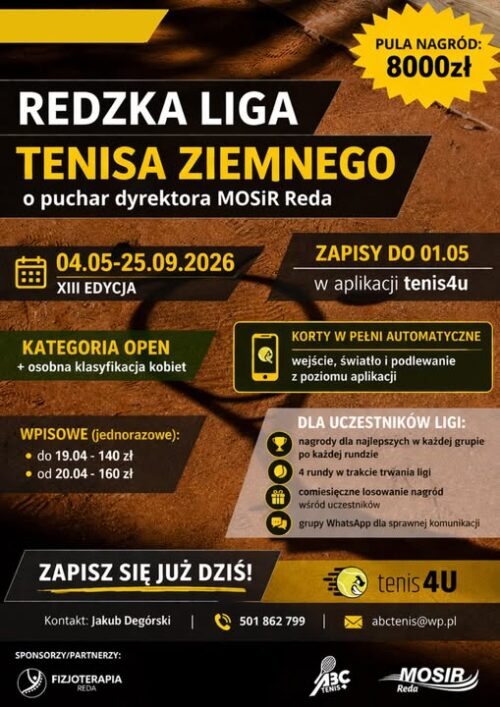 XIII Redzka Liga Tenisa Ziemnego – zapisy!