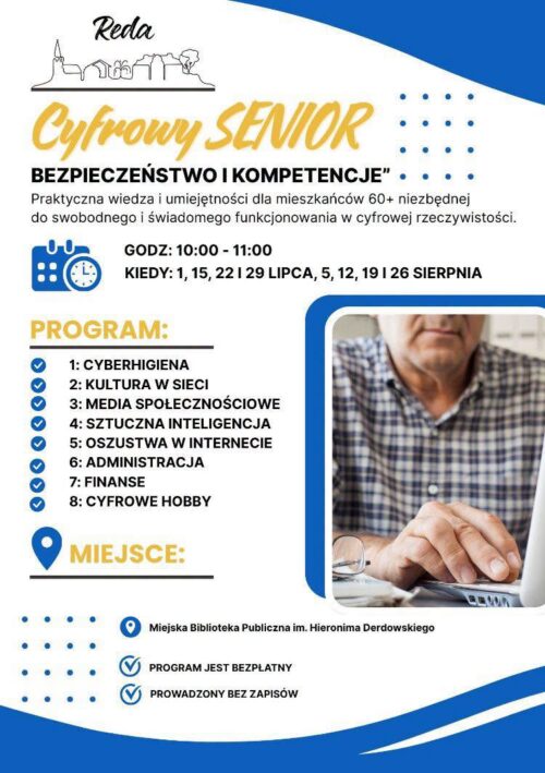 Zapraszamy na warsztaty „Cyfrowy Senior – Bezpieczeństwo i Kompetencje”